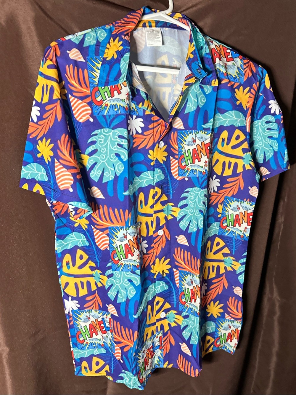 Designer Inspired Men’s Multicolored Short Sleeve Print Shirt Medium NWOT